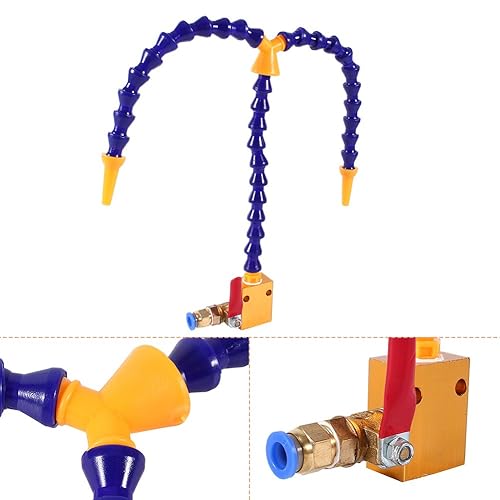 Miniatura 6 de Boquilla de pulverización, tubo de sistema de pulverización de lubricación de refrigerante de niebla + válvula para torno CNC de tubo de aire de