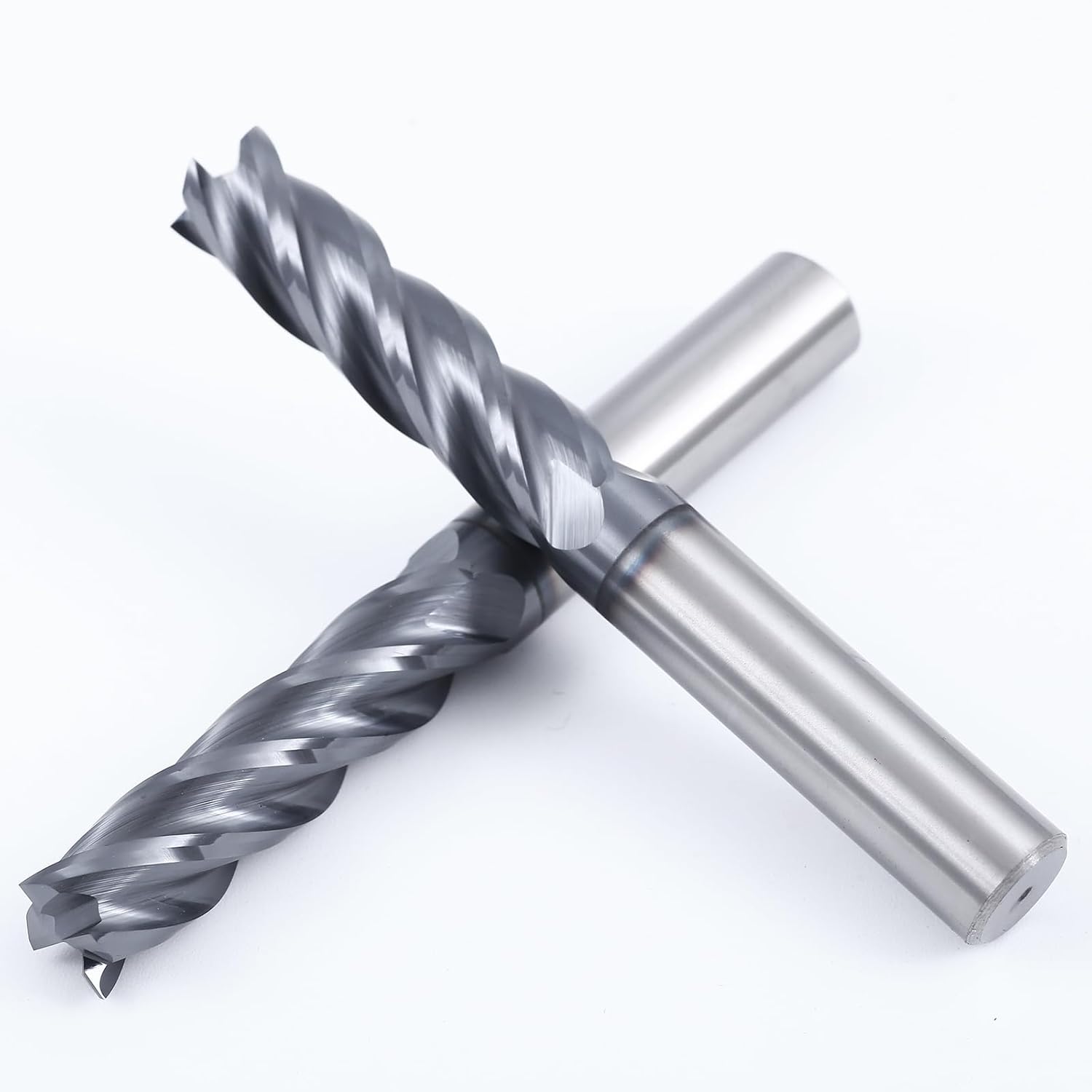 ISB 1/2’’ Carbide Square End Mill Set, 4 Flute Micro Grain Carbide Mill Bits for Alloy Steels/Hardened Steels, Perfect Ideal for DIYers and Professionals, 2 Pcs