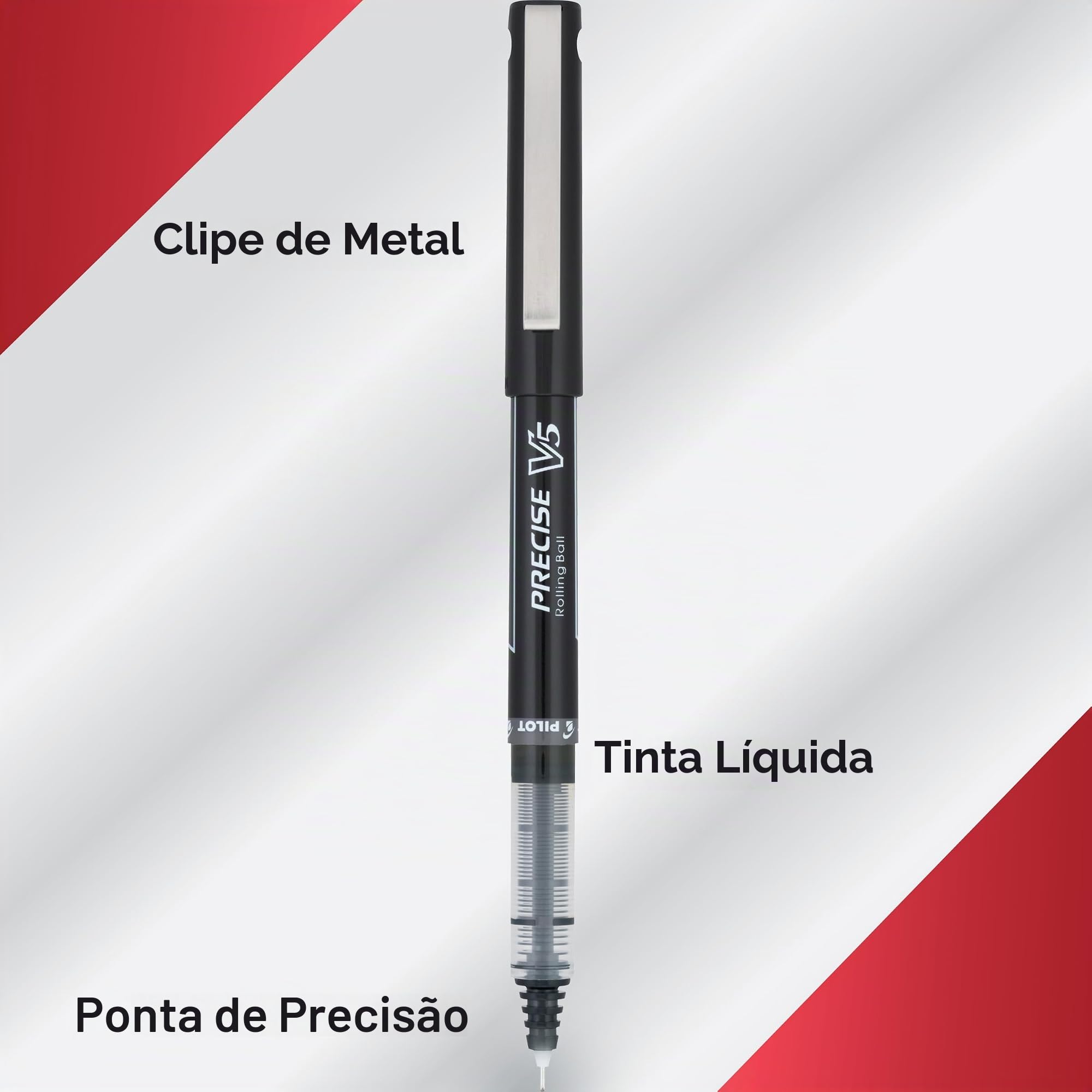 Pilot Canetas esferográficas V5 precisas, ponta extrafina de 0,5