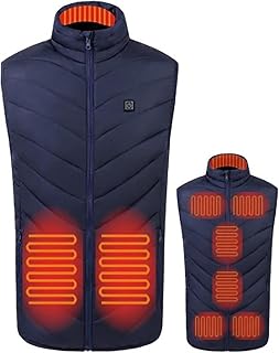 Heated Vest Heated Vest USB Charging Heated Vest for Men Women, Electric Heated Jacket Heated Vest Jacket for Outdoor Hiking Motorcycle, Heated Jacket for Winter Hunting/Black/5Xl (Black 5XL) (Blue L)