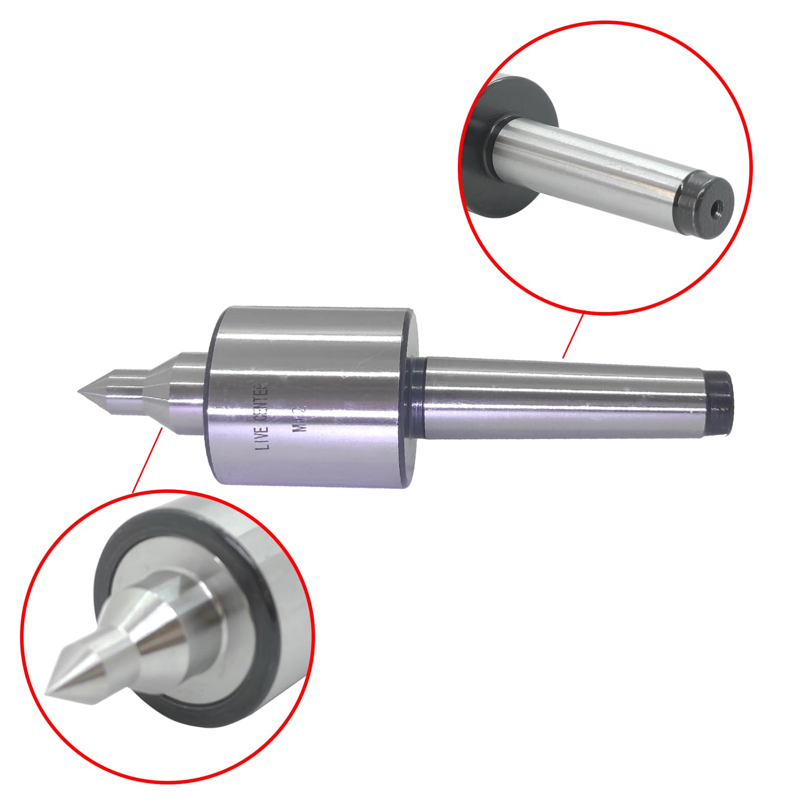 MT2 Live Center - 60° Triple Bearing -5
