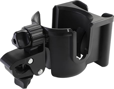 Universal Stroller Cup Holder with Phone Holder, 360Rotatable Bottle Holder with Strong Clip, Accessories for Stroller, Bike, Wheelchair, Walker, Scooter UM-SCH-B2409, Large