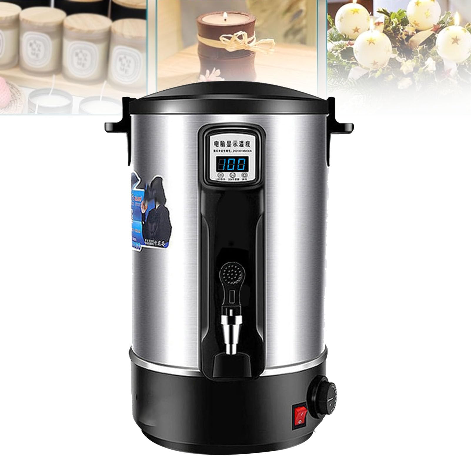 Elektrischer Wachsschmelzer, mit Heizauslauf, kein verstopfter Wachsschmelzer, 30 l/35 l großes DIY-Kerzenherstellungsset, einfache Reinigung für die Massenproduktion von Kerzenseifen,35L