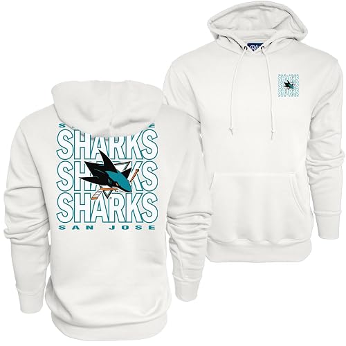 NHL Officially Licensed Hooded Sweatshirt Front/Back Curl White
