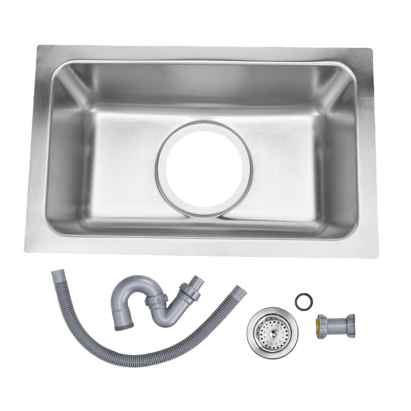 Lavabo a Vasca Singola in Acciaio Inossidabile da 13,39x8,27x5,31 Pollici per il Bagno della Cucina della Barca del Veicolo