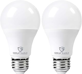 Great Eagle Lighting Corporation Super Bright 150W-200W LED Light Bulb 2600 Lumens, A21 Non-Dimmable 5000K Daylight, High Lumen, UL Listed (2-Pack)