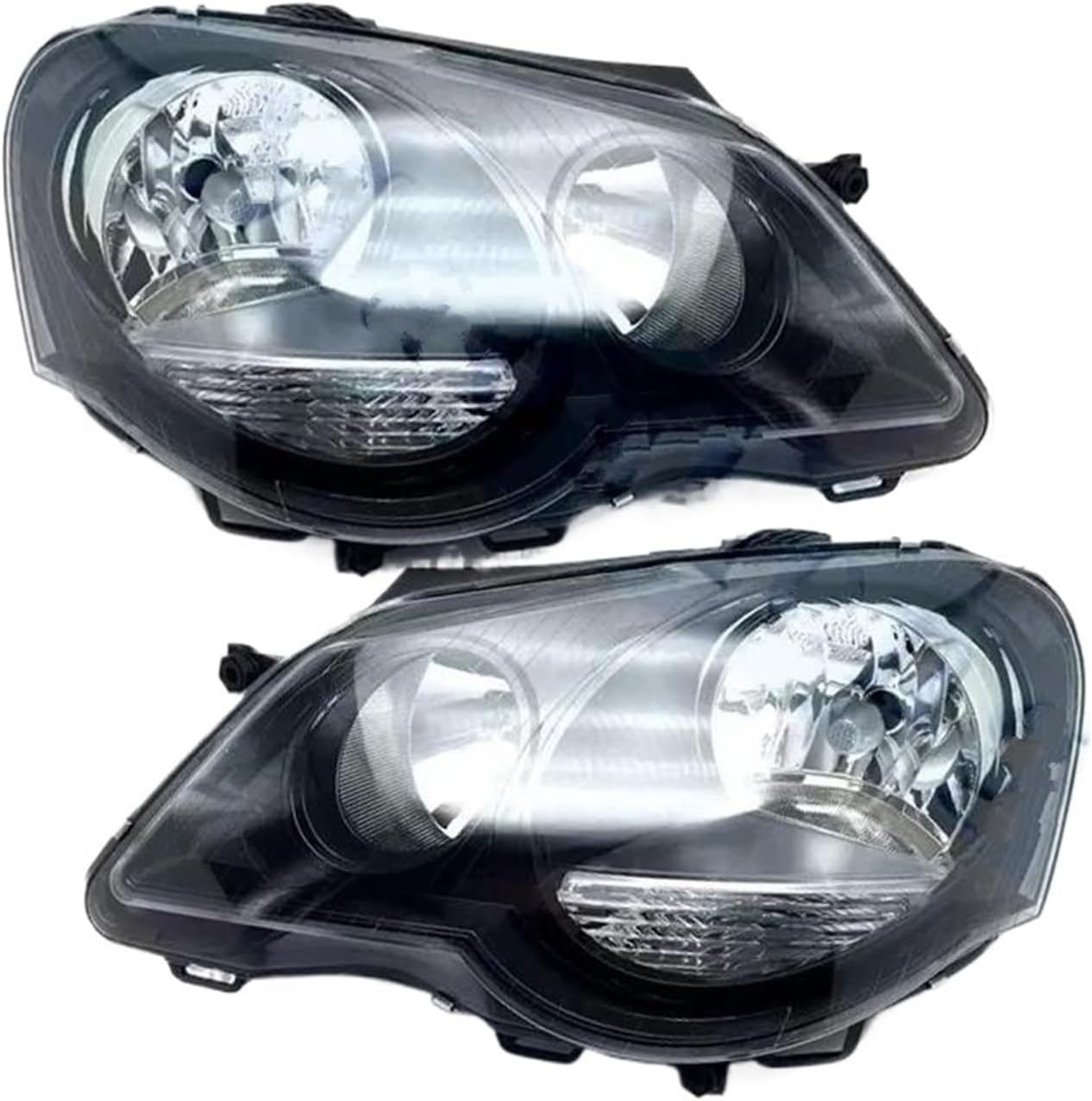 Car Headlight 1 Pair for VW for Polo 9N3 2006-2010 Front Bumper Head Light Head Lamp Headlamp Headlight Front Turn Light Headlamp Lens