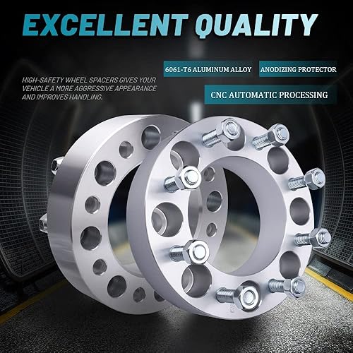 Miniatura 4 de IRONTEK Espaciadores de rueda de 2" 0.315x6.693 in (pernos M14x2, orificio del cubo de 4.921 in) espaciadores de rueda de 8x6.63 pulgadas para Ford