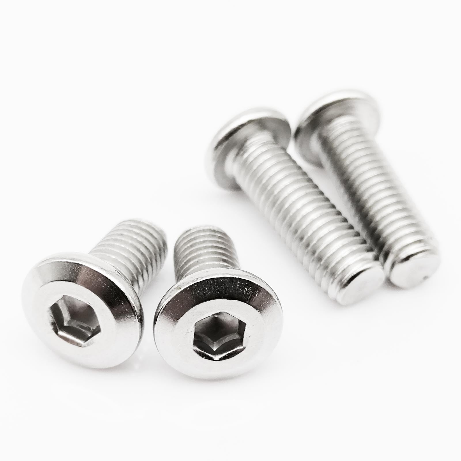 Tornillo autorroscante M3 M4 M5 M6 M8 304 de acero inoxidable hexagonal grande plano hexagonal conector de cabeza hexagonal para muebles, mesa, cuna, cama, tornillo de cubierta (40 mm, 10 piezas M4)