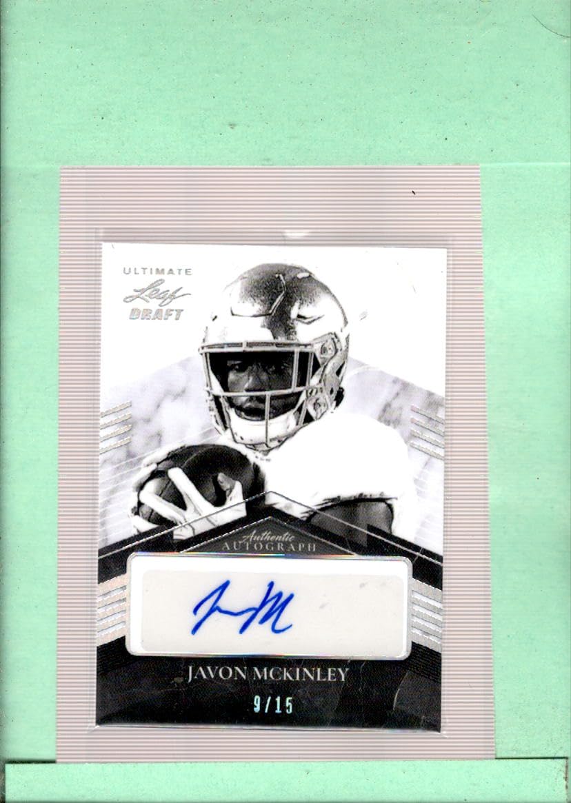2021 Leaf Ultimate Draft 1992 Leaf Black Gold Autographs Silver Spectrum #BG-JMK Javon McKinley MINT Auto SER/15 Notre Dame Fighting Irish Football