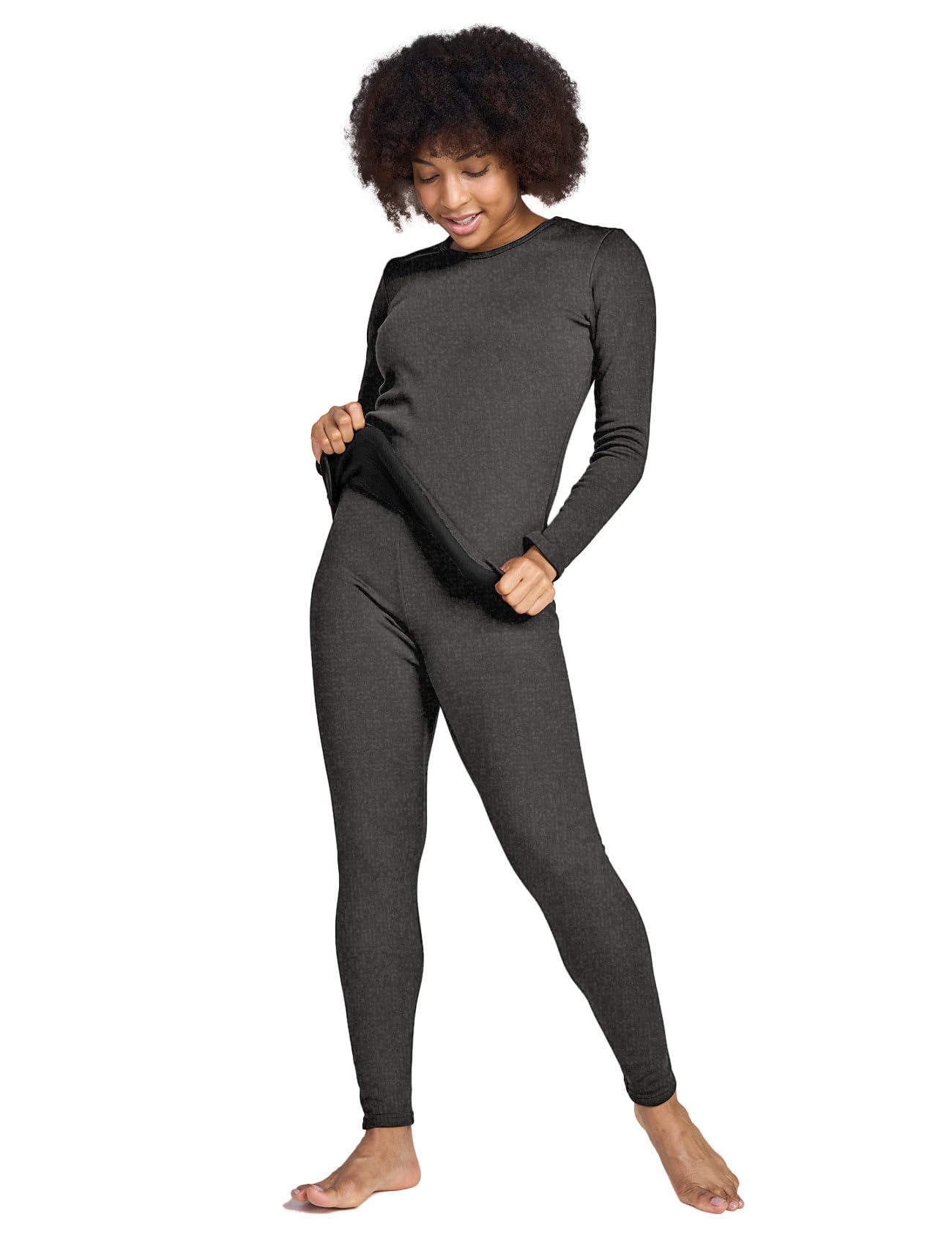 LAPASA Conjunto Ropa Termica Mujer Extra Calido Set Interior Camiseta Manga Larga Malla Termico Deportiva Invierno Frio Extremo Deporte Esqui Montaña L17/L41/L44 — view 16