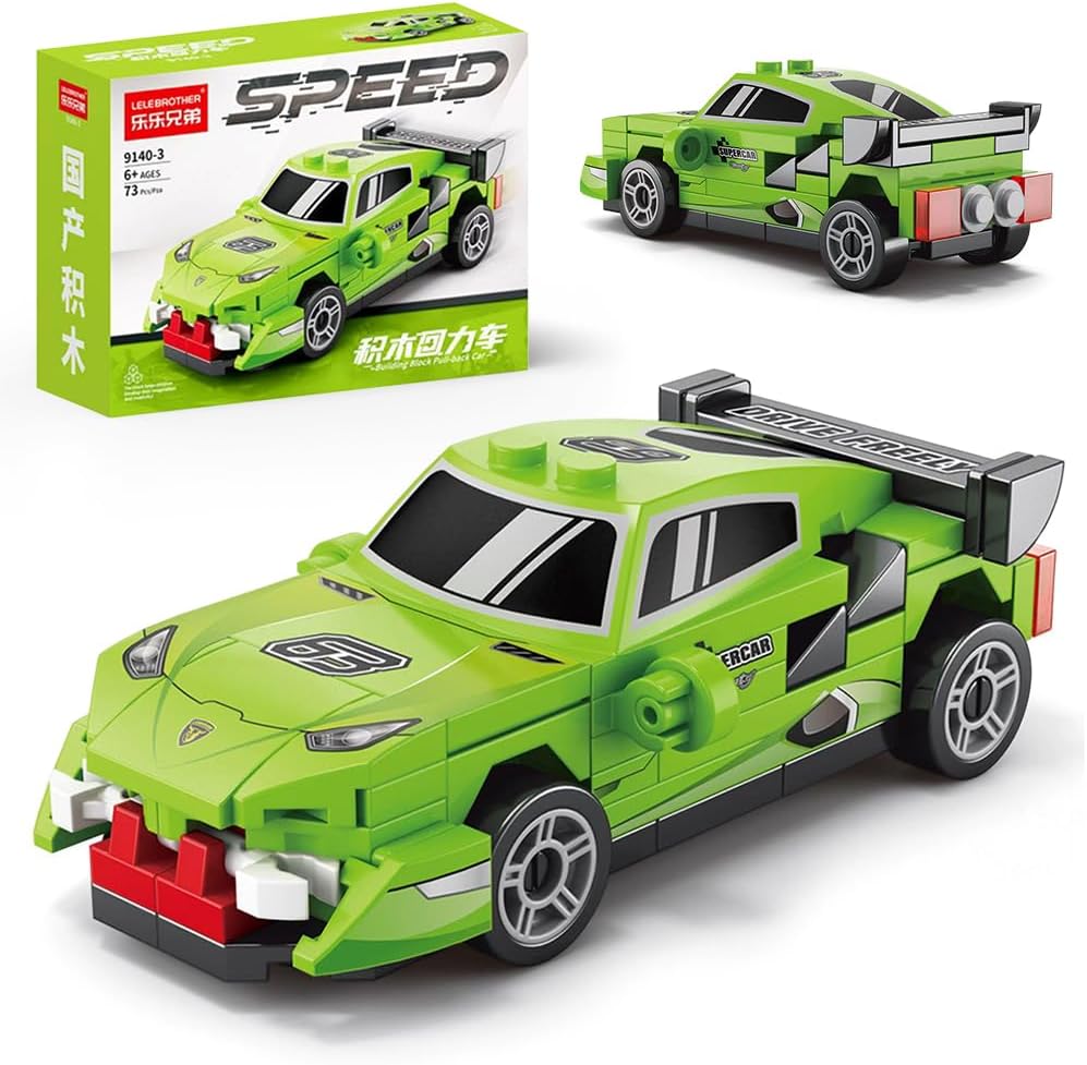 Building Block Sports Car Toy Model Construction Toys, Supercar Building Blocks Toy, DIY Collectible Cars Buildings Model, Racing Gifts for Adults Kids(Green)