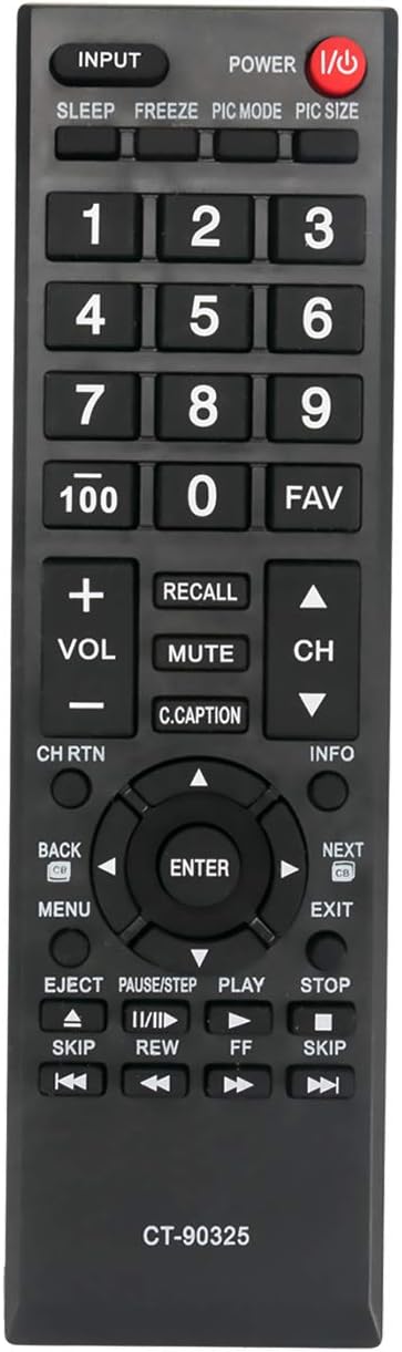 Generic remote control CT-90325 fit for Toshiba 55S41U 32E200U 32C100U1/2 32DT1U 55HT1 55G310U TV