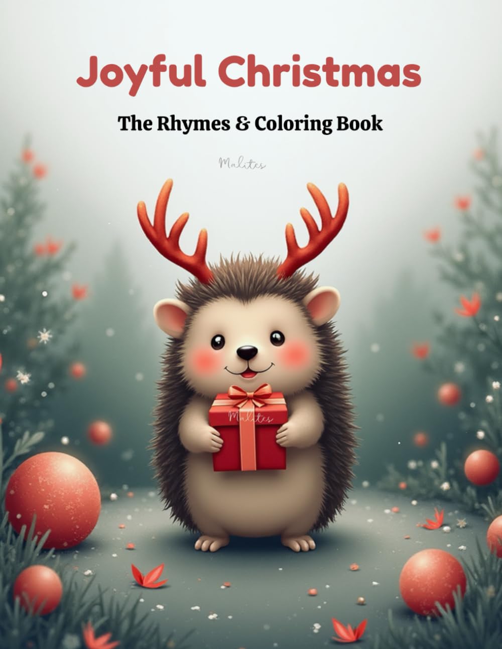 Joyful Christmas - The Rhymes & Coloring Book: Cute Animal Coloring Book for Kids – Relaxation, Mindfulness, Stress Relief and Fun Rhymes