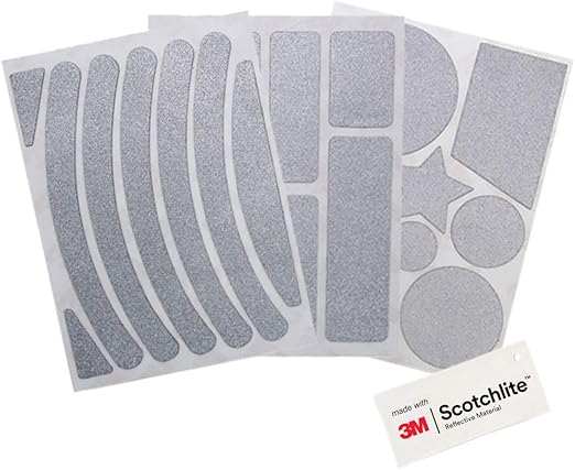 Salzmann 3M Reflective Stickers - Soft Stickers for Backpacks, Bikes, Helmets, prams, etc. - Made with 3M Reflective Material