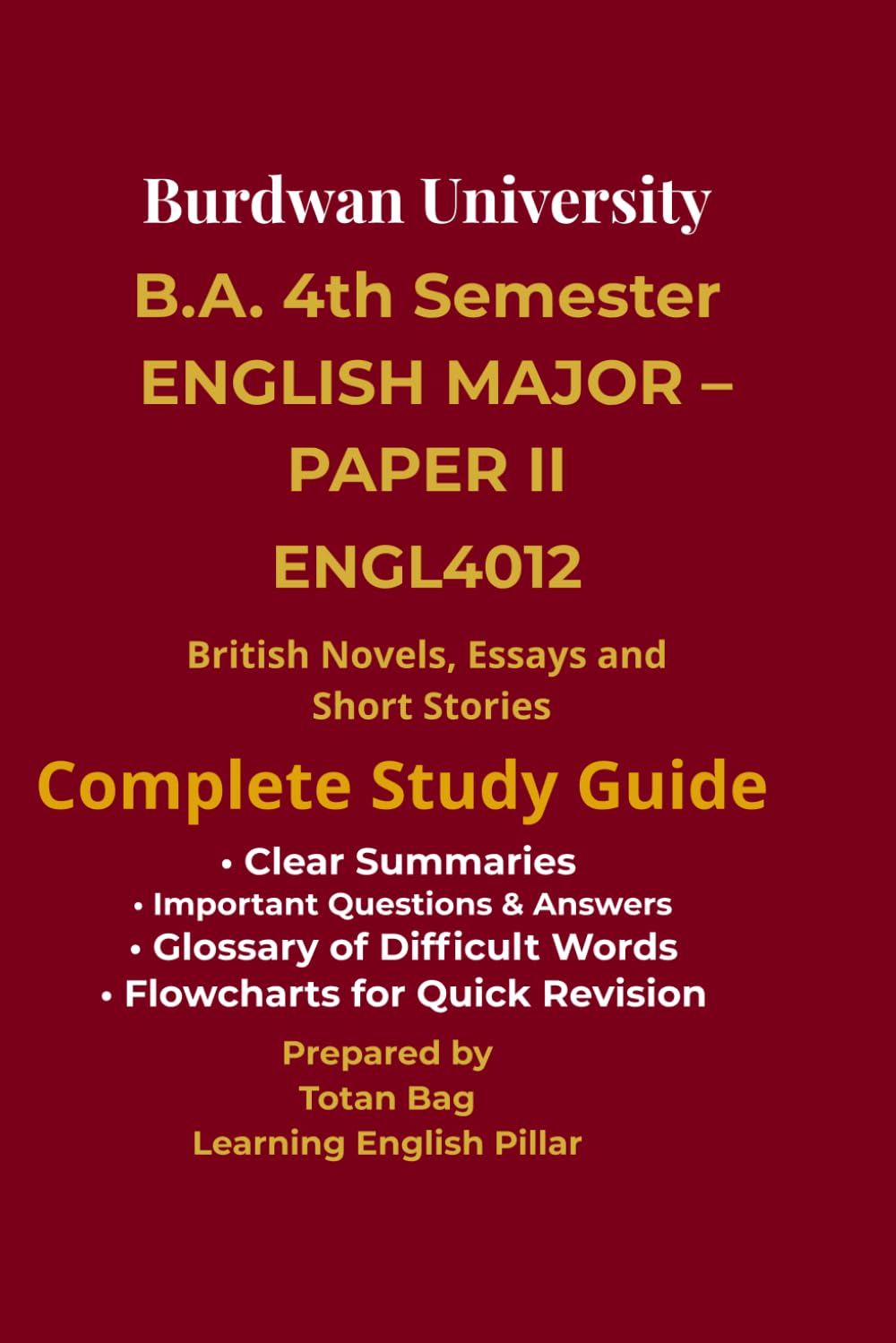 Burdwan University English Major Semester 4 Paper 2 Exam Guide: Summary, Explanation and Important Questions for Students