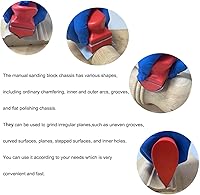 Vista 4 de Hand Sanding Block Set of 16,Interchangeable Assorted Contoured Profile Sanding Pad Kit,Hook and Loop Abrasive Sanding Chassis for Sand Wood