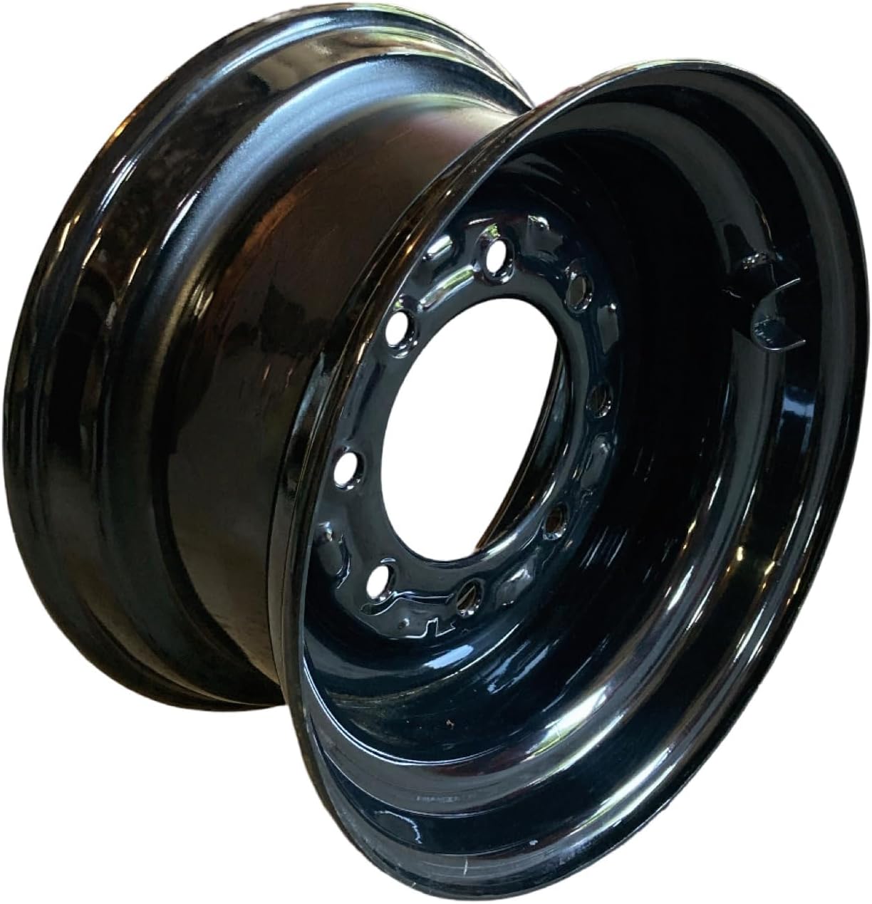 (1) 10-16.5 8-lug Rim for Skid Steers-BLACK-16.5x8.25,8 TITAN EW USA Skid Steer Wheel/Rim for New Holland,Case,John Deere,Mustang & more-8 bolt, 5.13" back spacing- fits 10X16.5 Tires