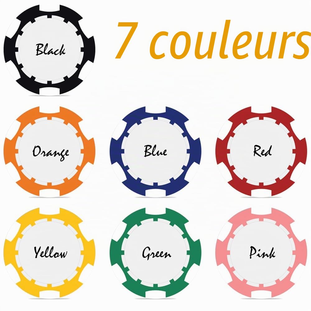 Jetons de poker personnalisés de 40 mm avec votre texte, logo ou motif pour mariages, anniversaires, fêtes, événements d'entreprise et collectes de fonds, 100 jetons de poker colorés de 11,5 g (noir)