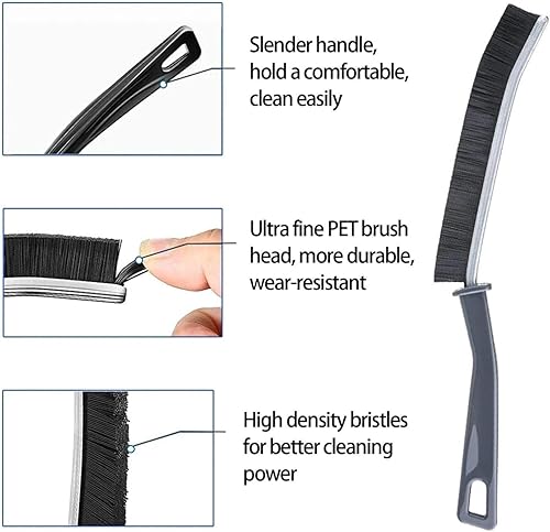 Miniatura 5 de 6 piezas de cepillo de limpieza de hendiduras, cepillo de limpieza de huecos de baño, cepillo de ranura larga, juego de herramientas de limpieza