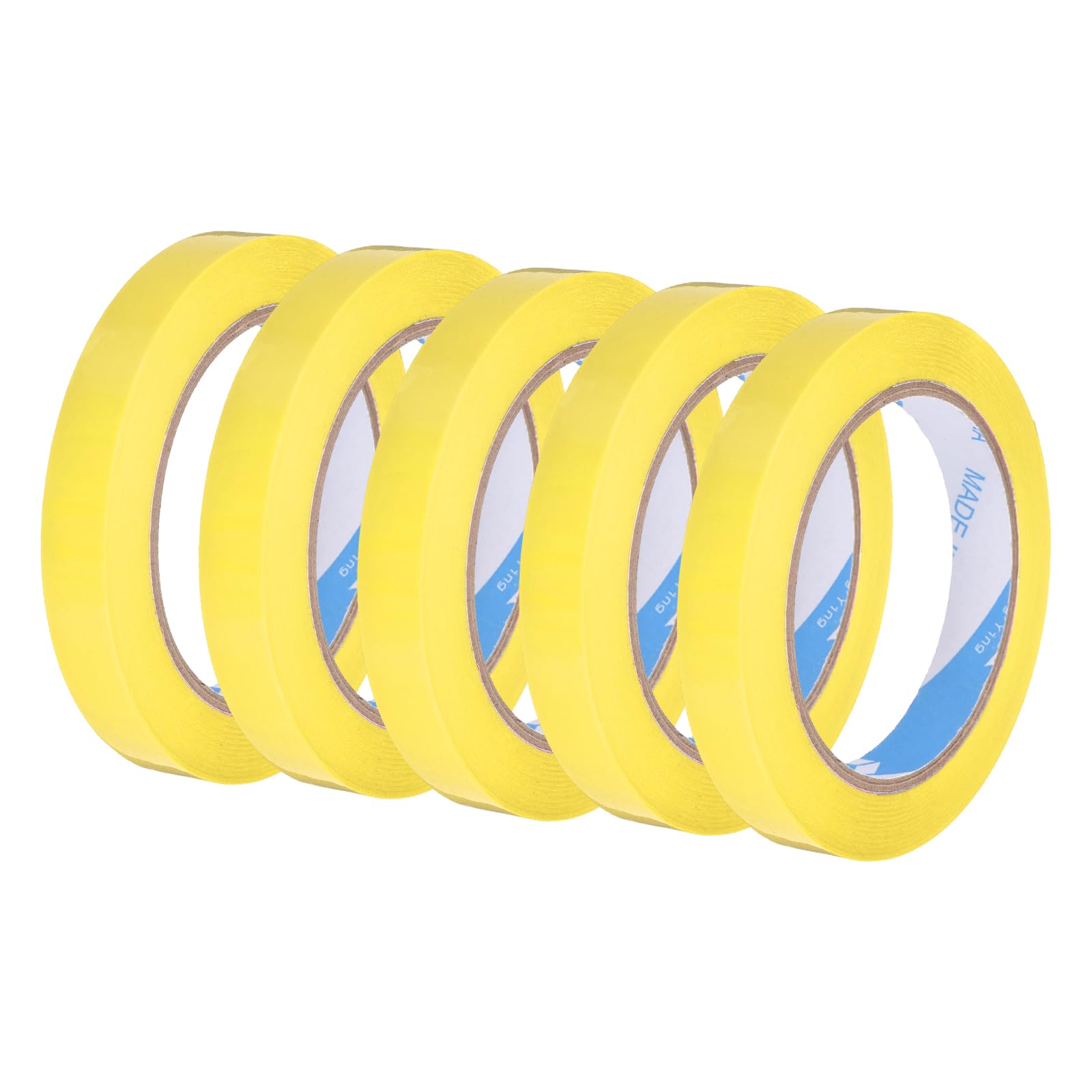 PATIKIL Bag Sealing Tape, (15mm x 90m/98 Yard, Yellow) (5 Pcs), Poly Plastic Bag Sealer Tape, Suit for - Wrapping/Packaging/Vegetables Meat Storage/Shop