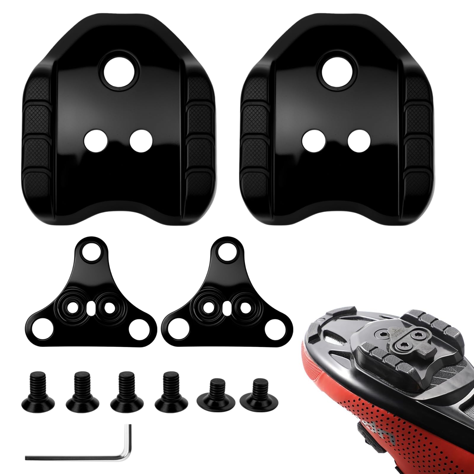 LPZMPZ Kompatibel mit Shimano SPD Plattenadapter SM-SH41 Fahrrad Schuh Cleats für Rennrad MTB Pedale 3 Loch Platten Fahrradpedal Adapter Stollen Konverter