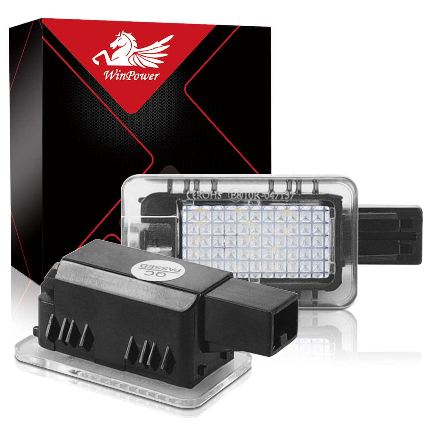 WinPower LED Samochód Światło na nogi Żarówka pod drzwiami Lampa bagażowa 6000K biały oświetlenie schowku na rękawiczki Kompatybilny z Volvo V40/V40CC V60 S60/80 XC40/60/90 itp., 2 sztuki