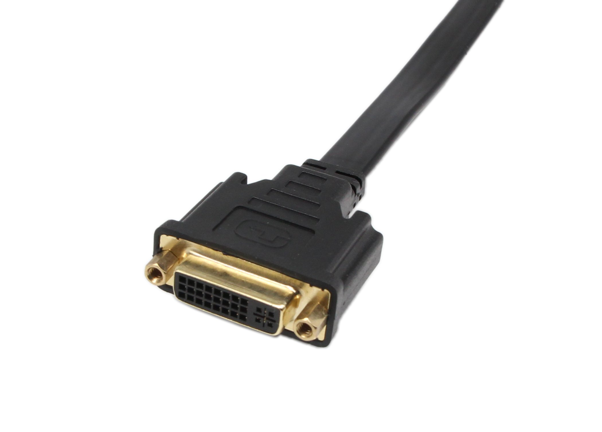 Cavo prolunga DVI, 0,3 m piatto Slim DVI-D Dual Link 24 + 1 video digitale angolo 90 gradi maschio a DVI femmina cavo di prolunga