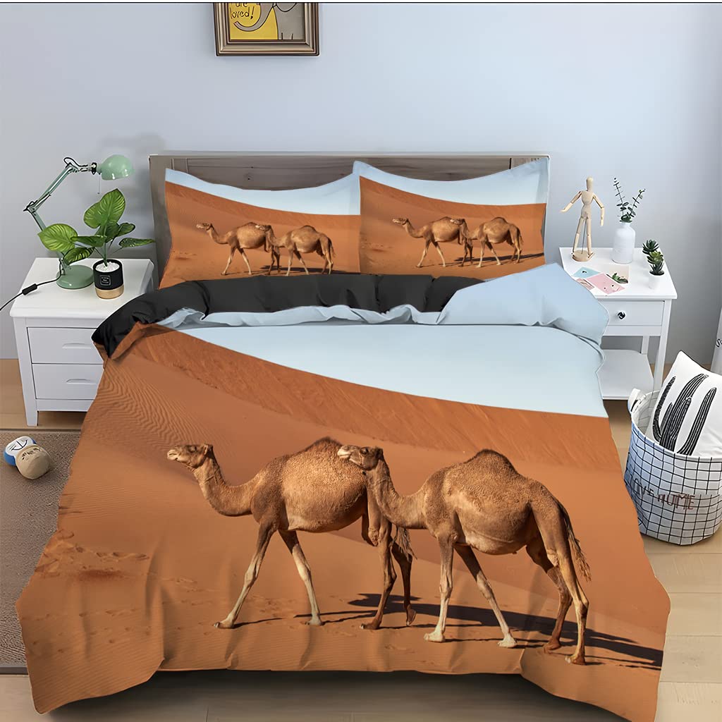 Housse de couette 90x190 enfant microfibre marron pour literie infroissable