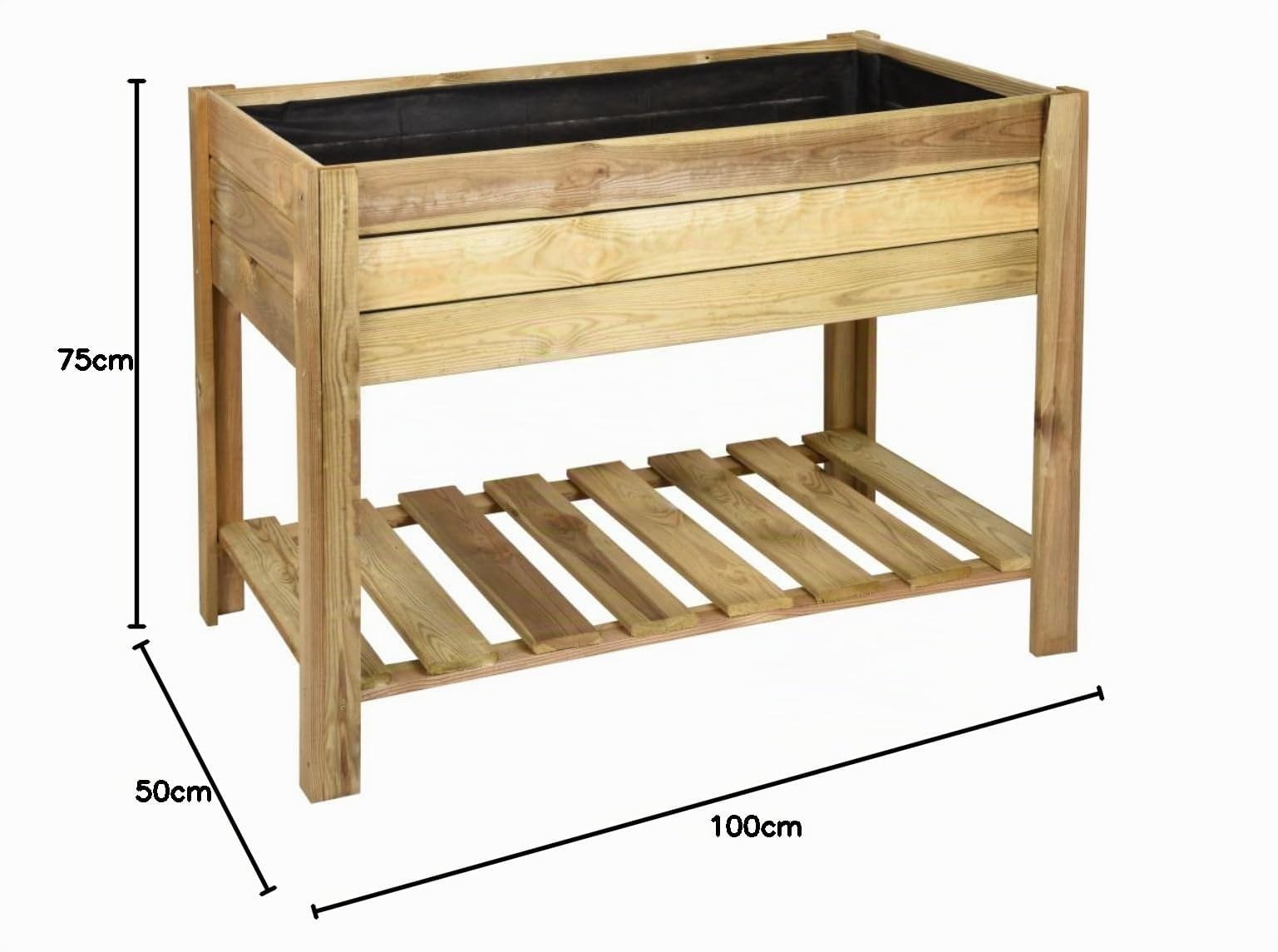Huerto urbano Madera Natural Rectangular - Faura