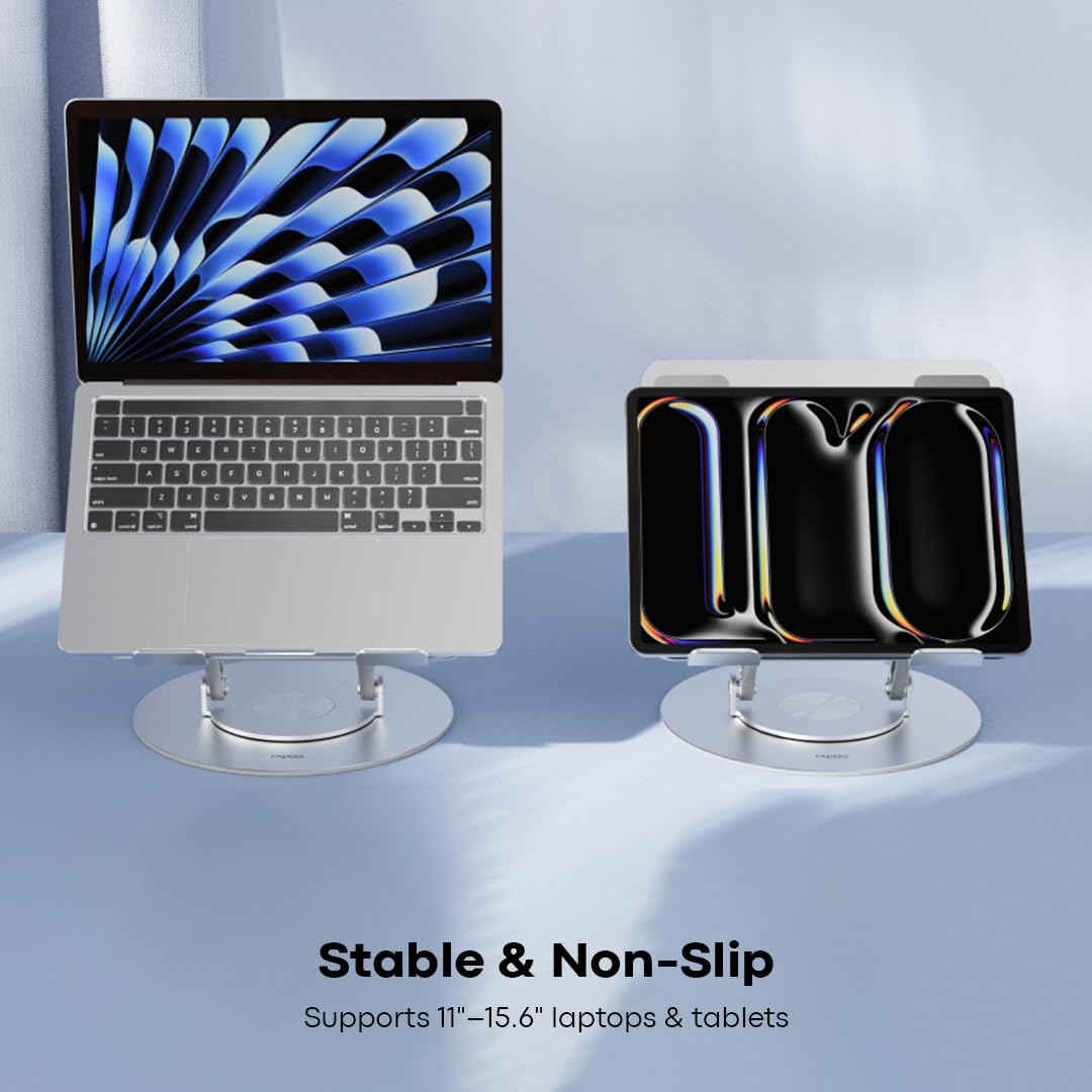Rapoo SL500 Ergonomics Laptop Stand | 360° Rotating | Adjustable Foldable  Aluminum Alloy Riser with Sturdy Base | Compatible with 11"-15.6" Laptops &  Tablets | Premium Stand for Office & Home. :
