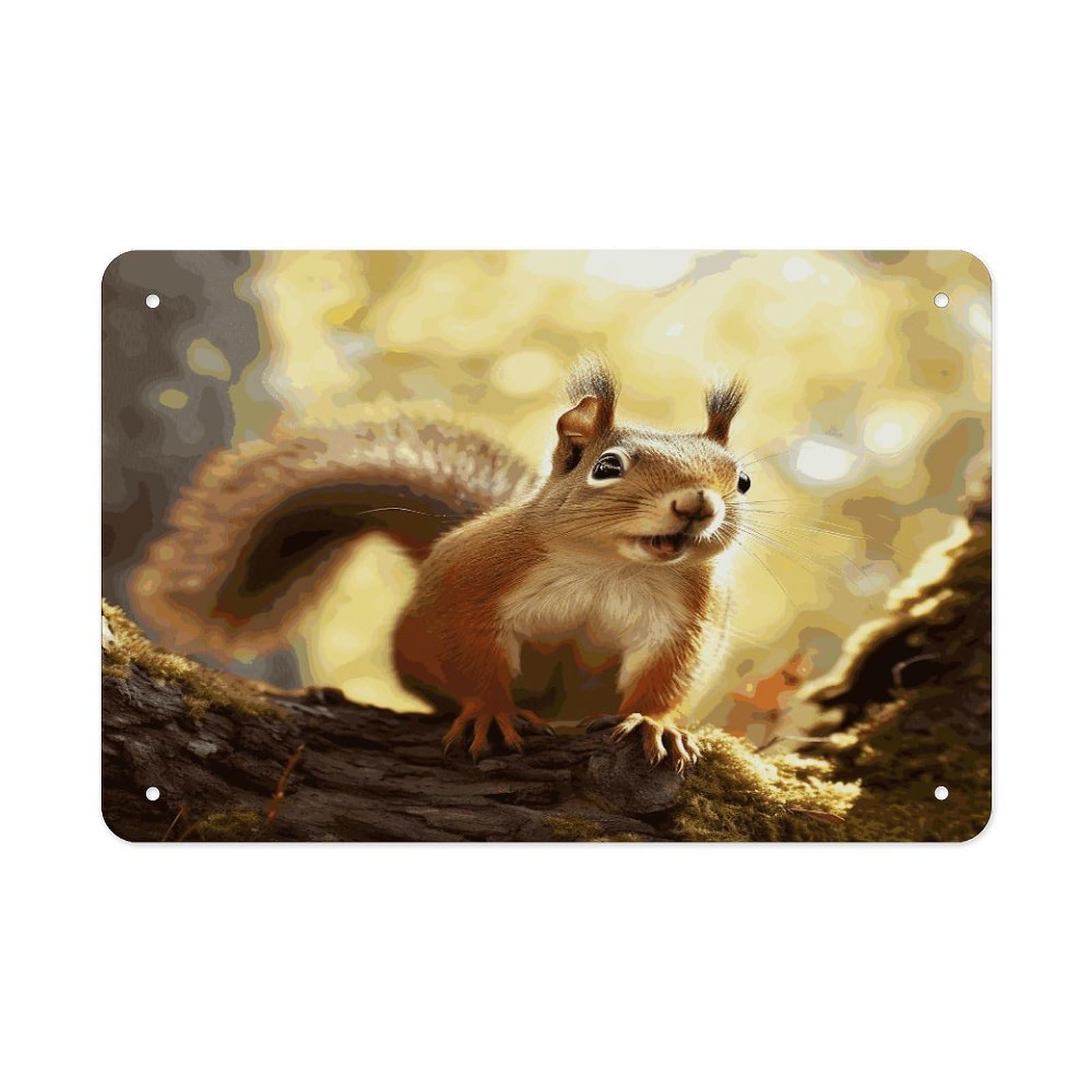 Fekiloot Style Funny Squirrel Metal Signs Wall Art Tin Sign