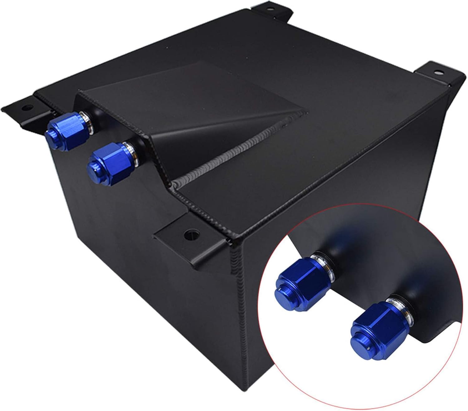 5 Gallon Universal Fuel Cell Tank Aluminum Polished Race Street Drift Strip 19 L Fuel Cell Tank with Level Sender Black/Silver