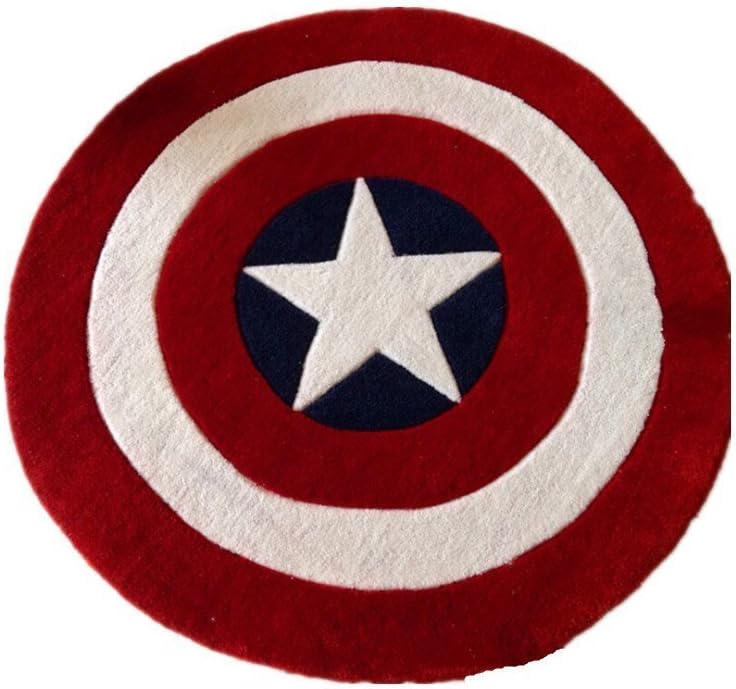 Norson Round Rugs Captain America Shield Carpet Office Circular Mats Circular Living Room Bedroom Carpet (100cmX100cm)