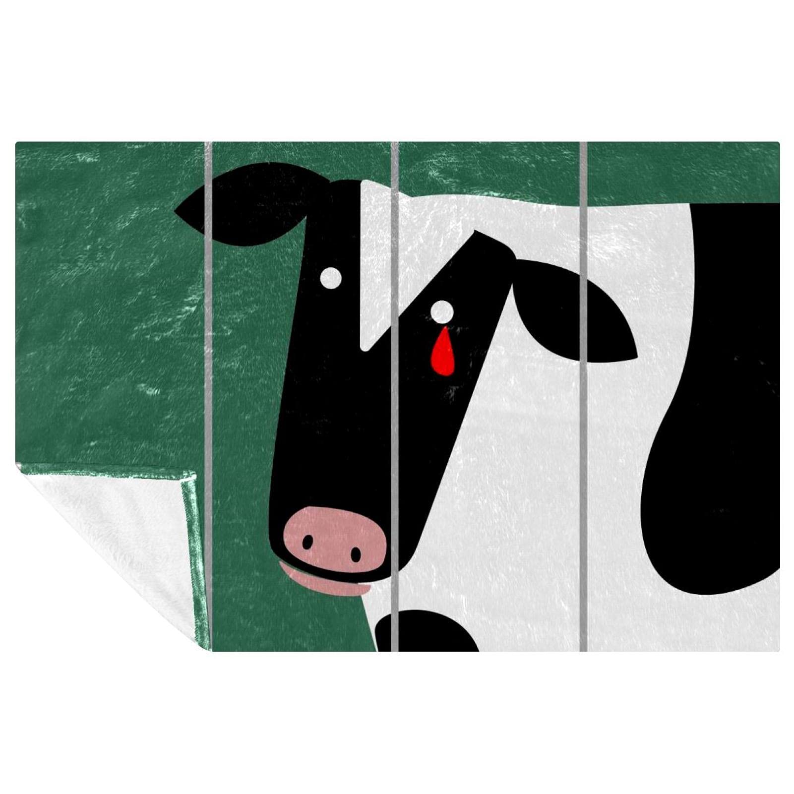 Couverture vache triste pour lit et canapé : plaid cocooning 150x100 cm