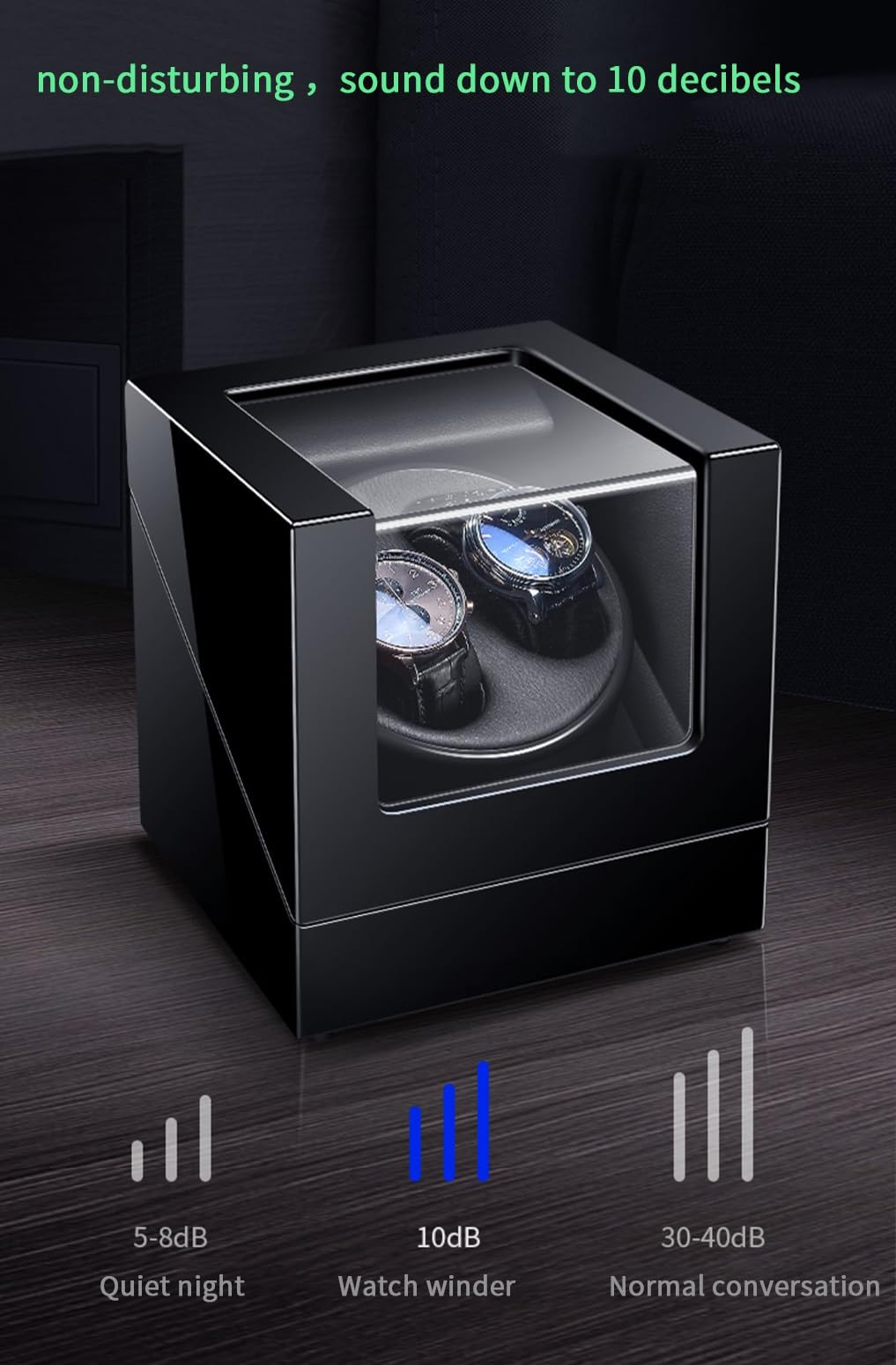 Rotomat do 1 zegarka automatycznego, cichy silnik, oświetlenie LED