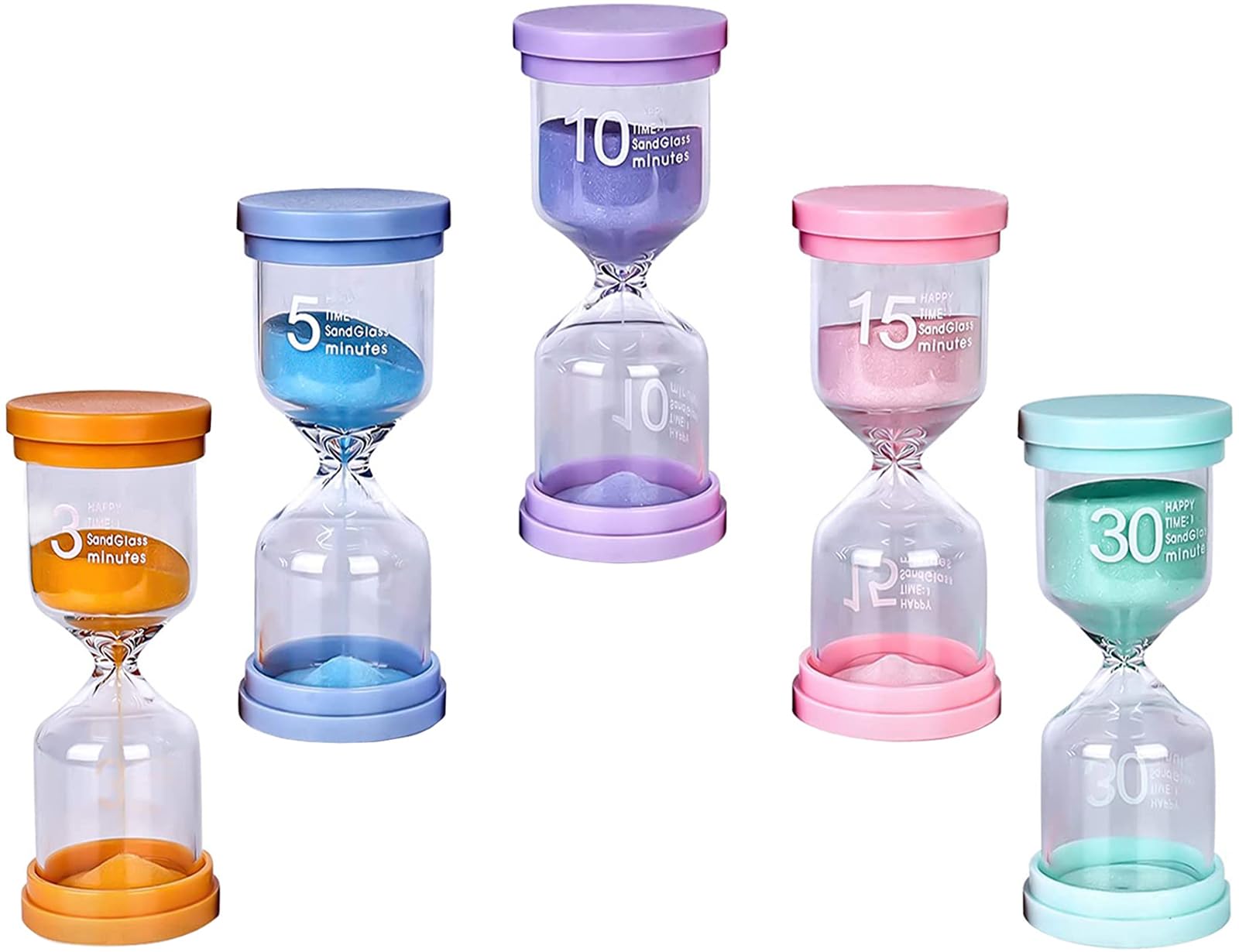 2 clessidra con ventosa, timer per sabbia per bambini, timer per sabbia