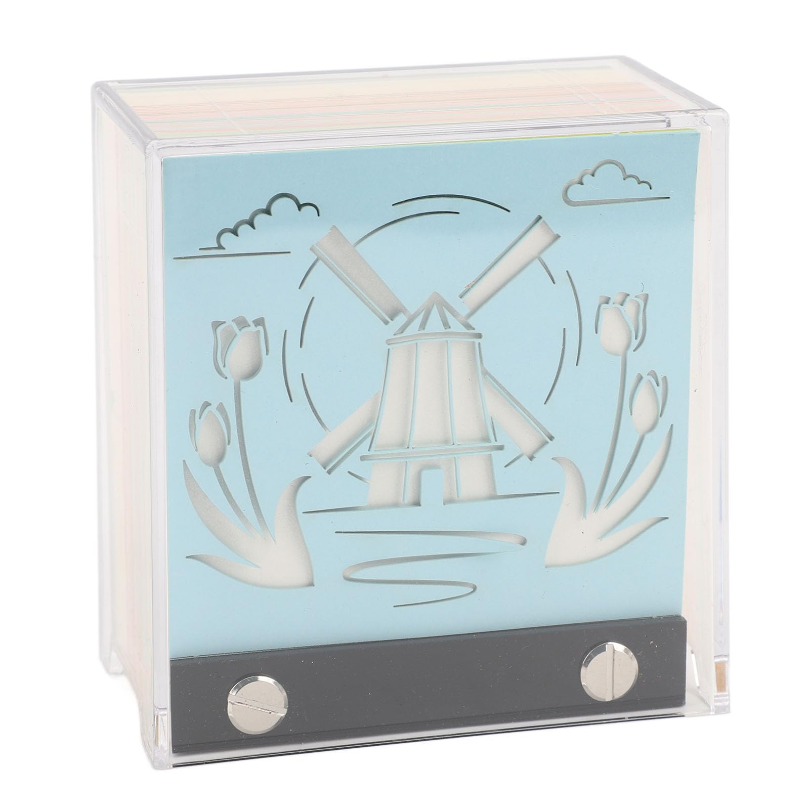 Pttonetsdd 3D Cartoon Windmill Memo Pad Paper Carving Stick Notepad