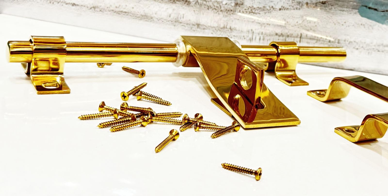 Golden Door Fitting | Gold PVD Door Aldrop for Left & Right Handed Doors | Suitable for Main & Inner Doors of Residential & Commercial complexes | Golden PVD Finish ONE ALDROP & Handle (12inch)-image-18