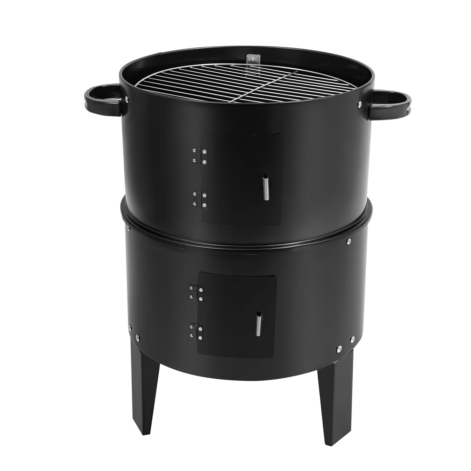3-in-1 Smoker Grill Ofen Multifunktion BBQ Garten Terrasse Gusseisen Robust Großfamilie Freunde