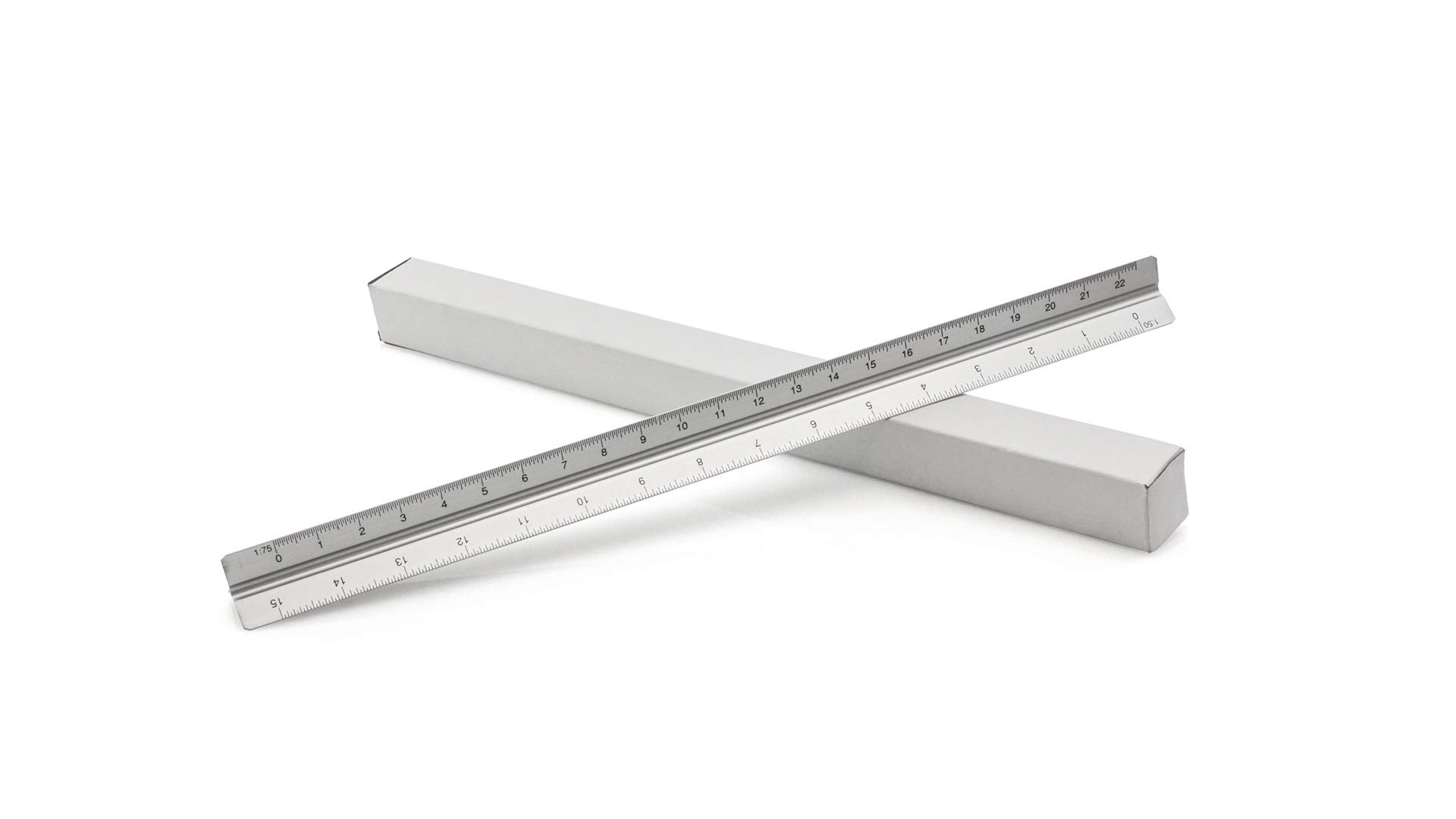 PACK 2x Escalímetro Triangular Metálico de Aluminio 30 cm con Escalas 1:20/1:25/1:50/1:75/1:100
