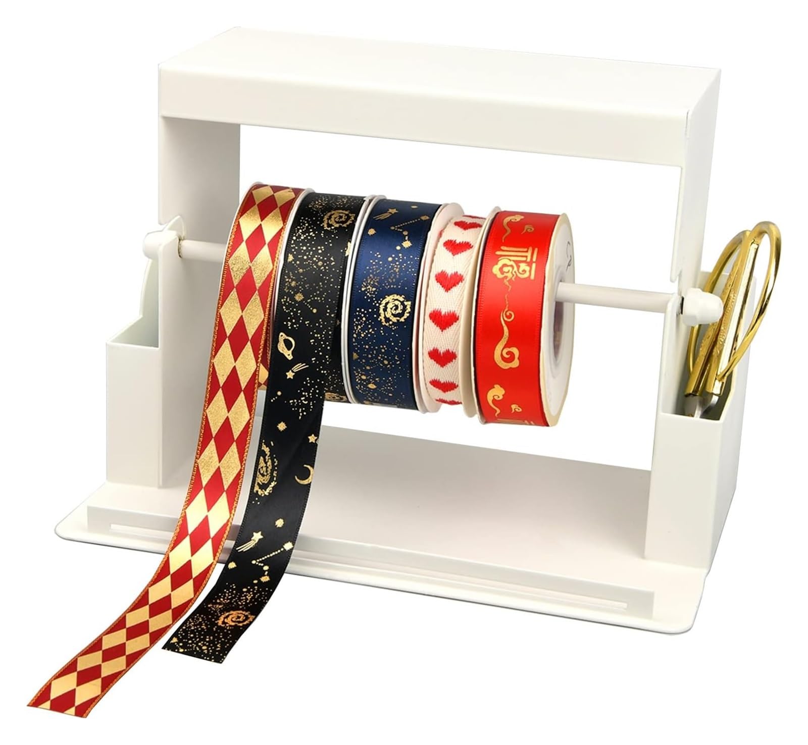 Organizer per nastri, in legno, per confezioni regalo, dispenser per riporre CD, francobolli e bobine di filo