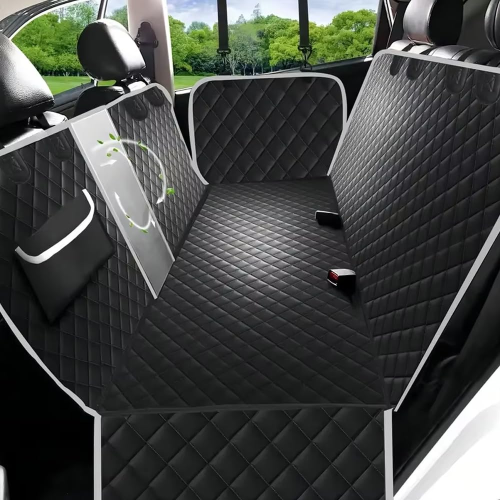 WENINETIES Dog Hammock for Car Back Seat for Citroën C5 Aircross 1(I) 2018-2025 | Dog Car Seat Cover with Mesh Visual Window | Side Flaps with Zipper Water-Resistant