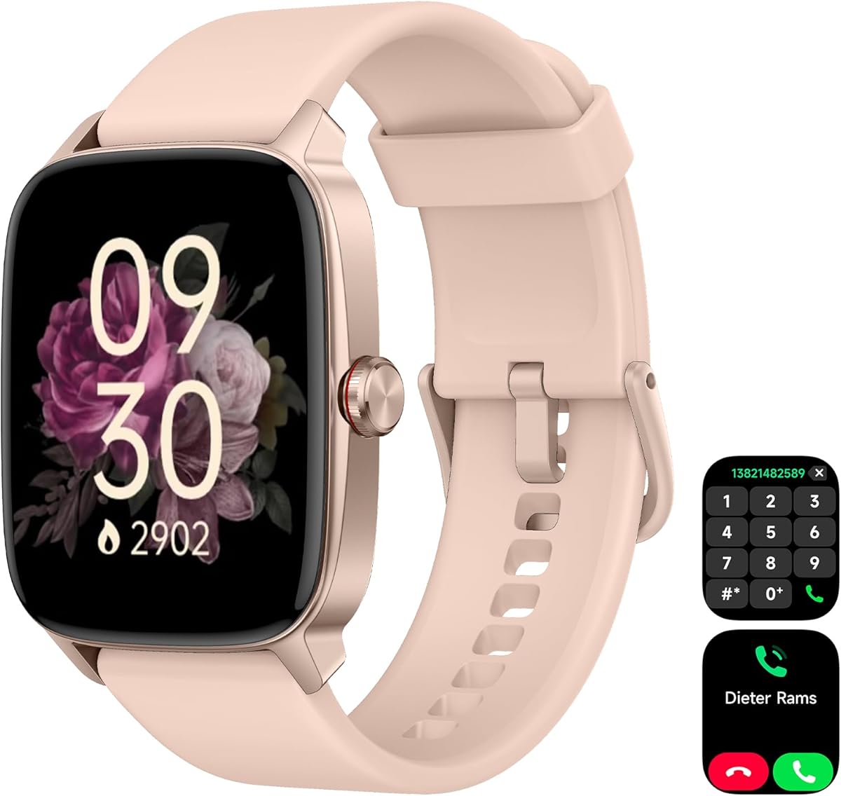 Smart Watch for Men Women, IP68 Waterproof, Bluetooth Calling, Fitness Tracker, Sleep Monitoring, 1.85'' DIY Dial, AI Built-in, 100+ Sports Modes, 7 Days Battery, Compatible with Android & iPhones