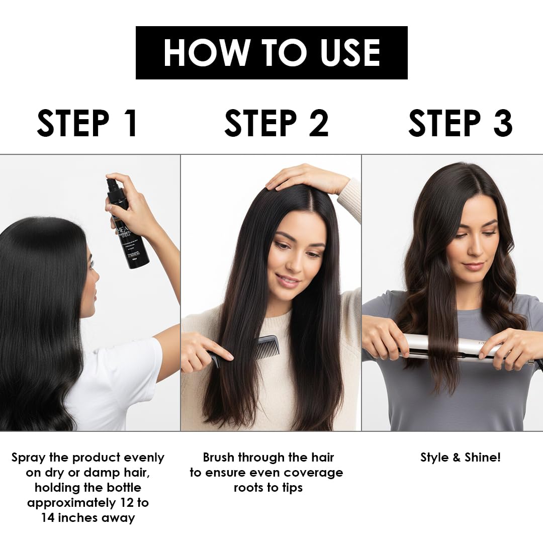 Hair Pure Heat Protector Spray | Hair Styling Spray for Women & Men | Heat Protection Spray for upto 230 °C | Less Breakage | Frizz Free & Damage Control | Heat Protection Spray (100Ml) 1