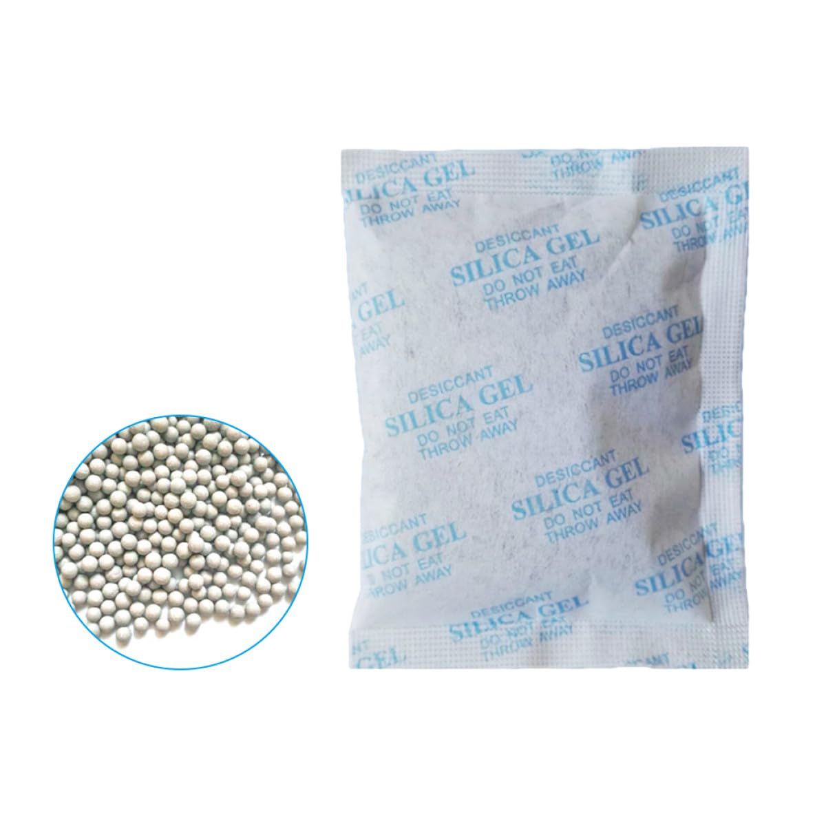 Wiederaufladbare Trockenbeutel 50 Stück 50g aus Vliesstoff | Mineralbasis, Blau, für Schublade und Kleiderschrank, zur Feuchtigkeits und Rostminderung