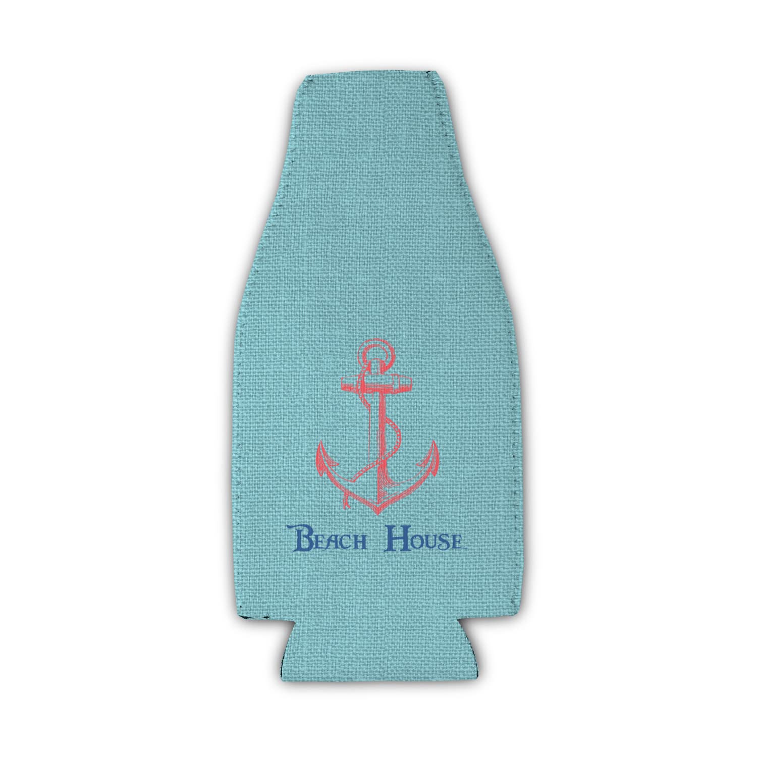 Personalized Chic Beach House Zipper Bottle Cooler