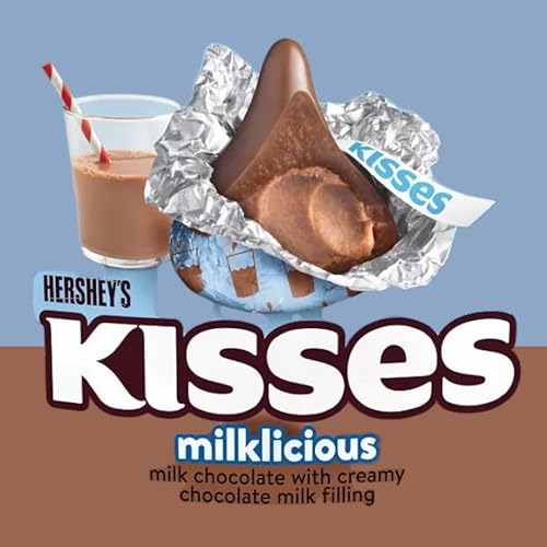 Miniatura 6 de Hersheys Kisses Milklicious Chocolate con leche con relleno de leche cremosa de colocalte, bolsa a granel de dulces envueltos individualmente, 4