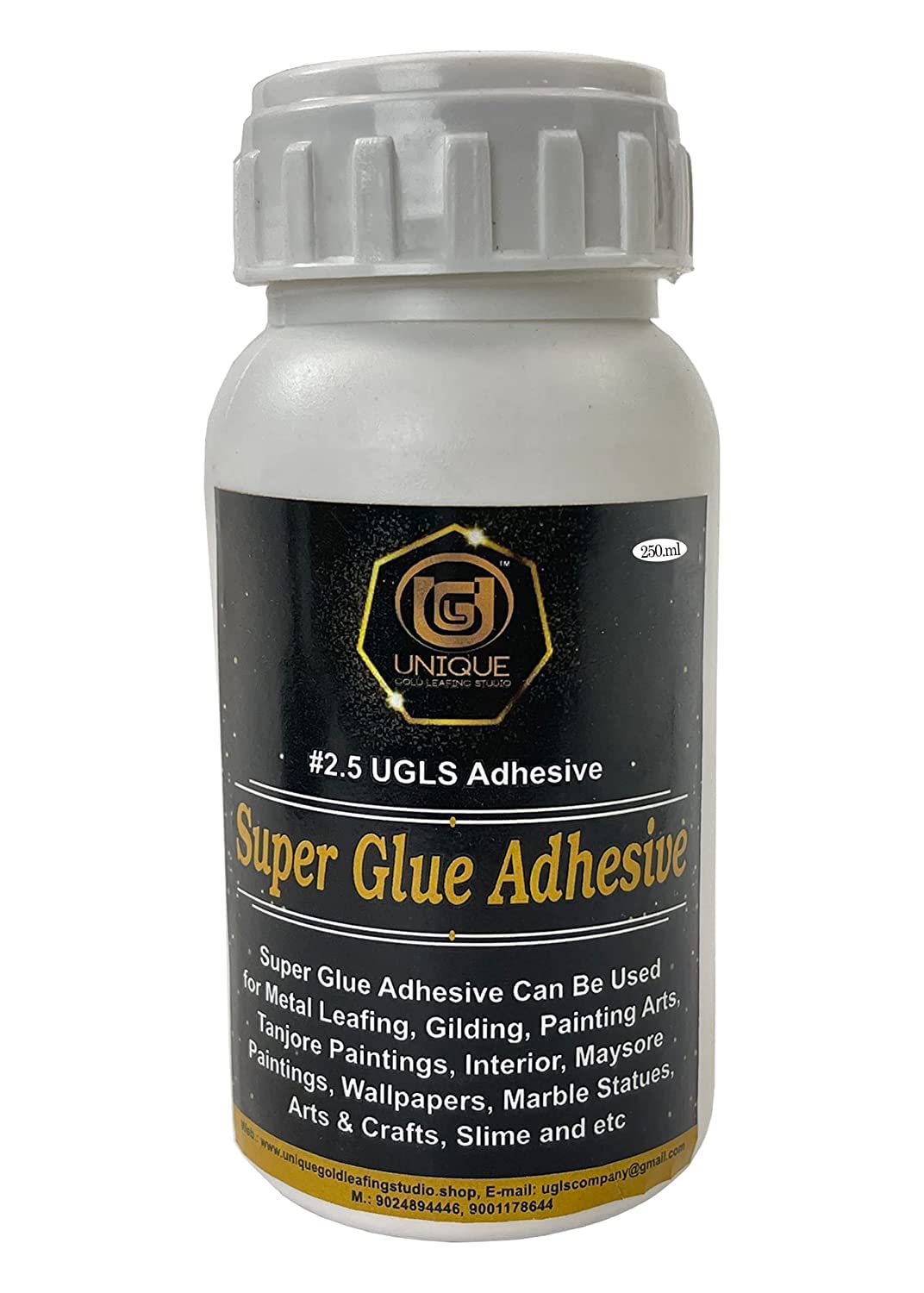 UGLS Gilding Glue Adhesive (250.ml) for Gold Leaf Water Based Gilding Glue | Dries Clear | Gold Foil Glue Transparent Effect Expression Craft,Art & Craft Mixed Media for Multipurpose Gilding Glue (B0BF669P35) Amazon Price History, Amazon Price Tracker