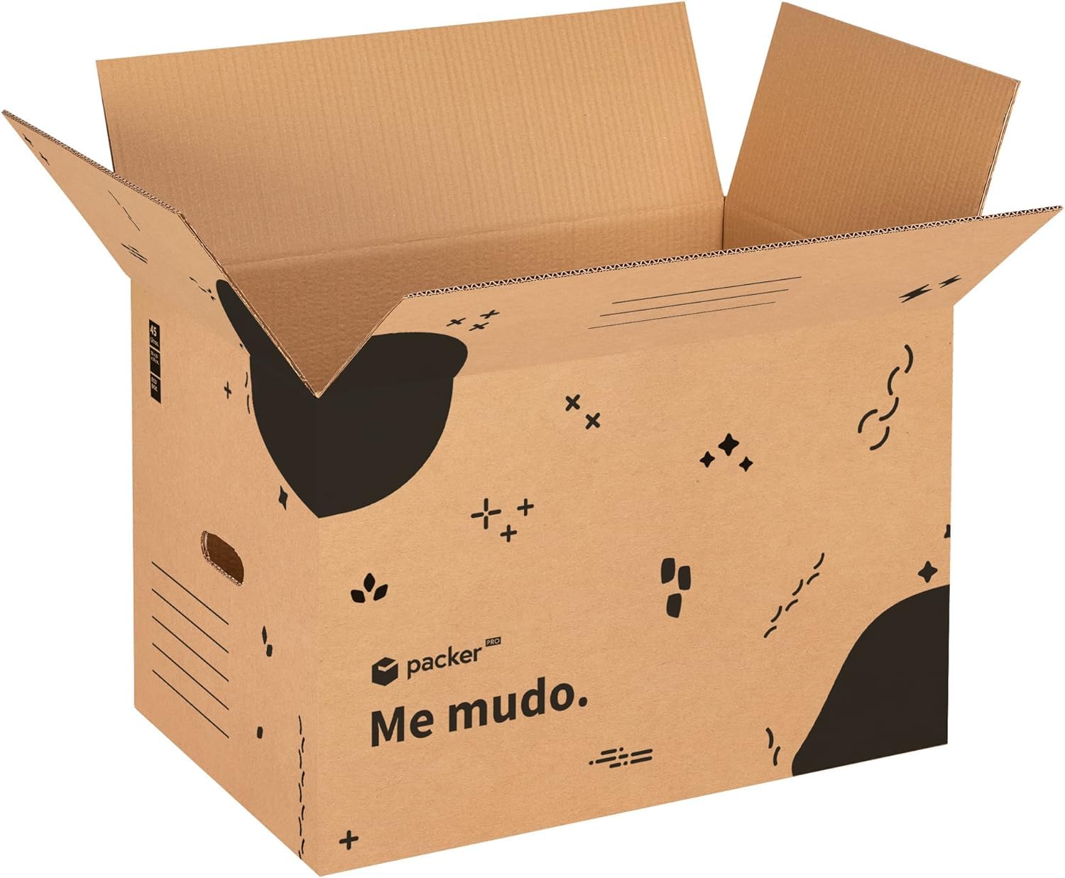 packer PRO Pack 20 Cajas Carton para Mudanzas y Almacenaje Ultra Resistentes con Asas, 50x30x30cm